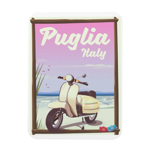 Imán Afiche de viajes de Apulia Italia. (Vertical)