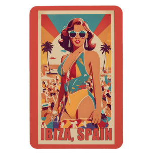 Imán Afiche de viajes de Ibiza, España