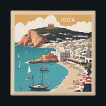 Imán Afiche de viajes de Ibiza, España<br><div class="desc">Ver mi tienda para más artículos en España.</div>