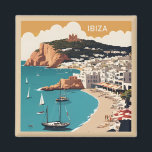 Imán Afiche de viajes de Ibiza, España<br><div class="desc">Ver mi tienda para más artículos en España.</div>