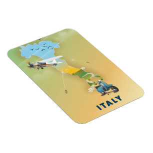 Imán Afiche de viajes de Italia.