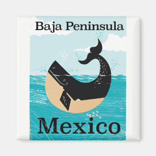 Imán afiche de viajes de la península de baja México