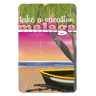 Imán Afiche de viajes de Málaga España.
