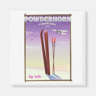 Imán Afiche de viajes de Powderhorn Colorado