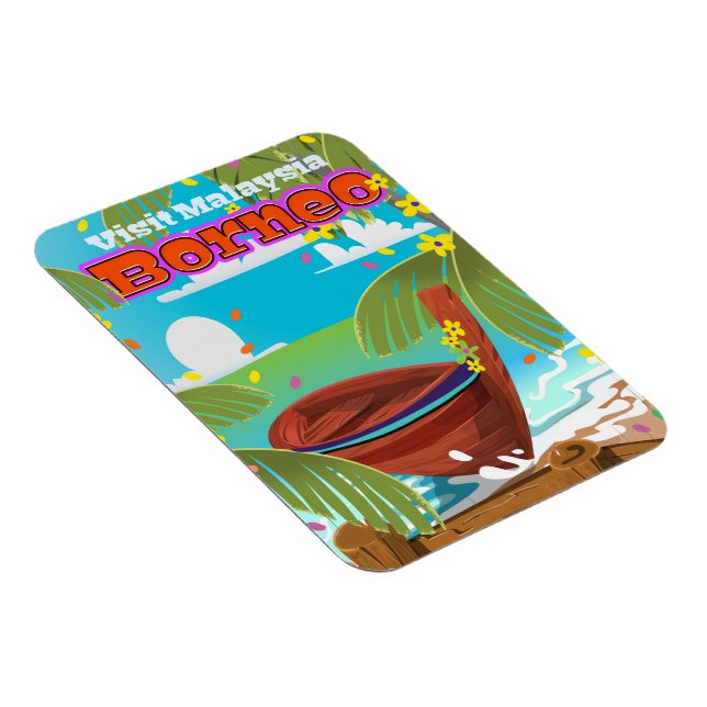Imán Afiche de viajes de vacaciones de la isla de Borne (Lado Derecho)