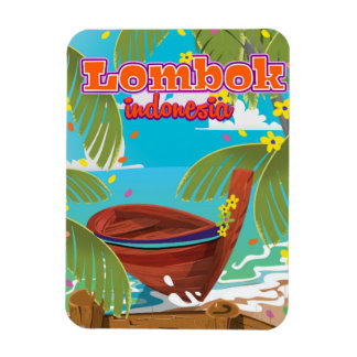 Imán Afiche de viajes de vacaciones de la isla de Lombo