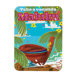 Imán Afiche de viajes de vacaciones de Maluku.