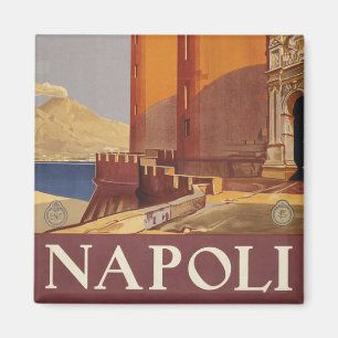 Imán Afiche De Viajes Del Vesubio Y La Bahía De Nápoles