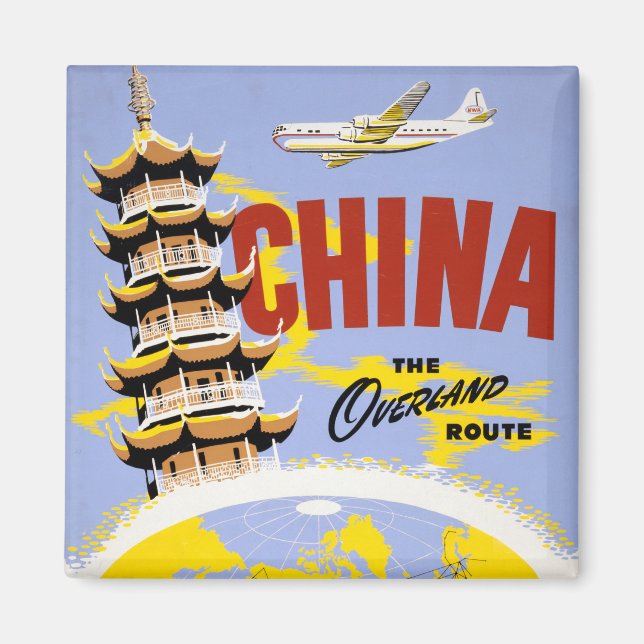 Imán Afiche De Viajes Para Northwest Orient Airlines (Frente)