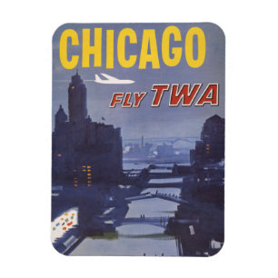 Imán Afiche De Viajes Para Vuelos De Trans World Airlin