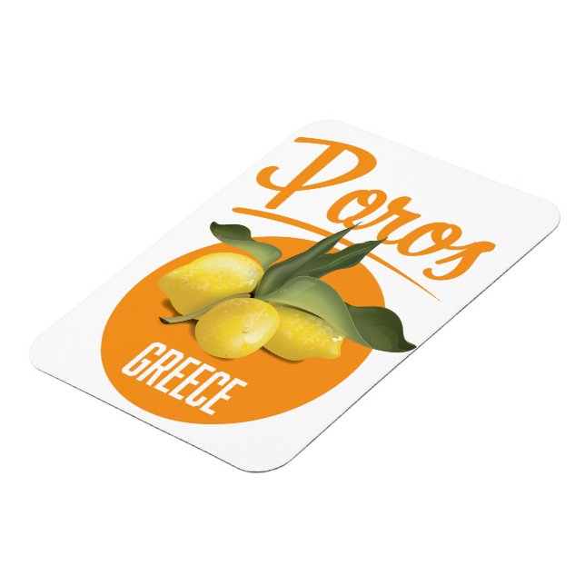 Imán Afiche de viajes Poros Grecia Imprimir (Lado Izquierdo)