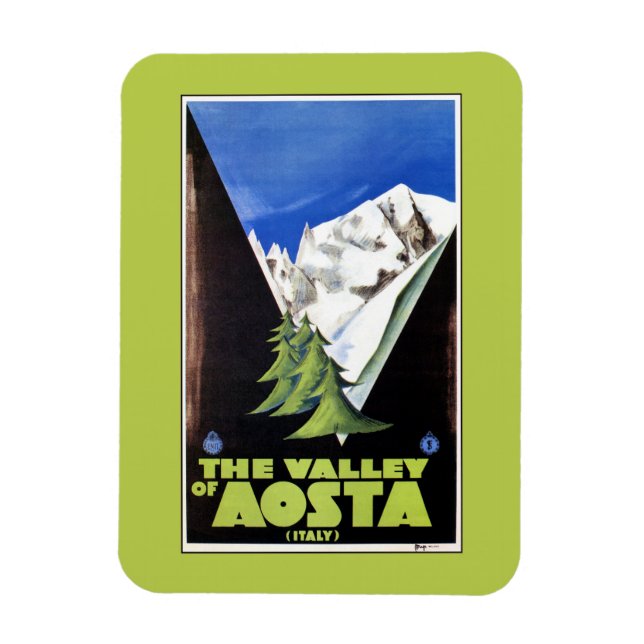 Imán Afiche sobre el Valle de Aosta Italia (Vertical)