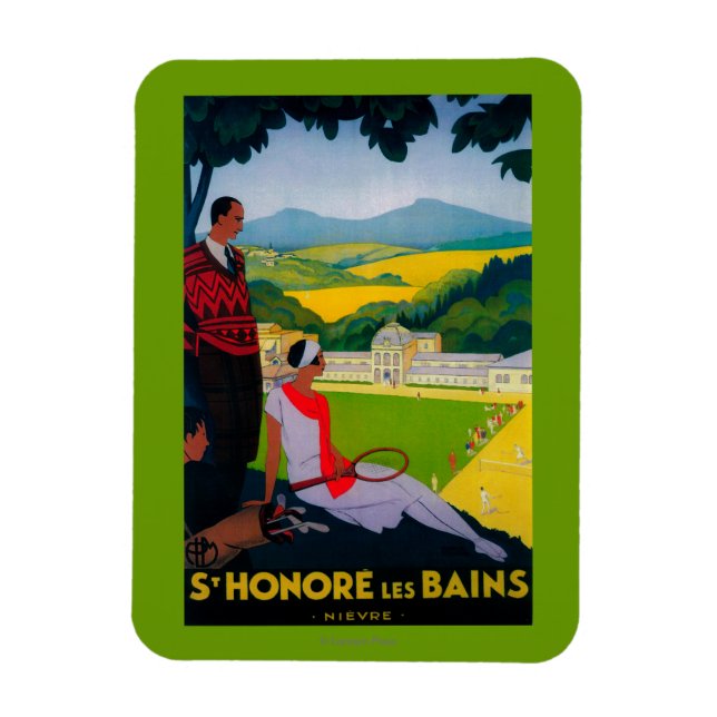 Imán Afiche Vintage de Honore Les BainsEurope (Vertical)