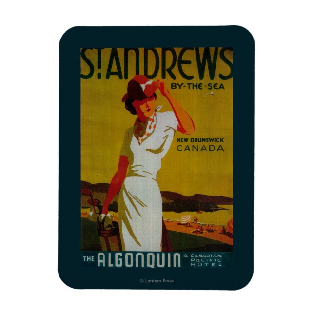 Imán Afiche vintage de St. Andrews AlgonquinEurope (Vertical)
