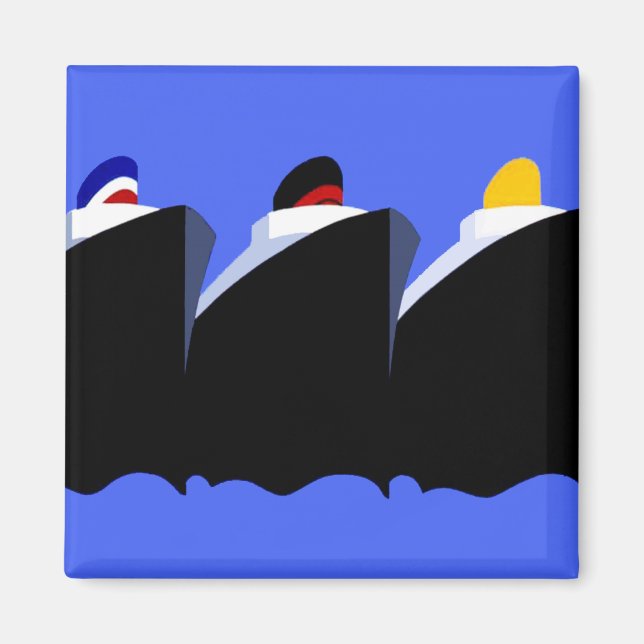 Imán Afiche vintage para cruceros (Frente)