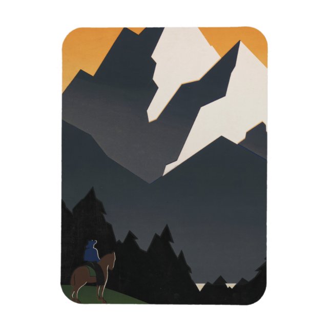 Imán Afiche Vintage Que Promueve Viajes A Montana. (Vertical)