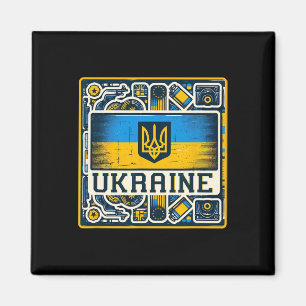 Imán Aficionado ucraniano vintage Bandera de Ucrania Ar