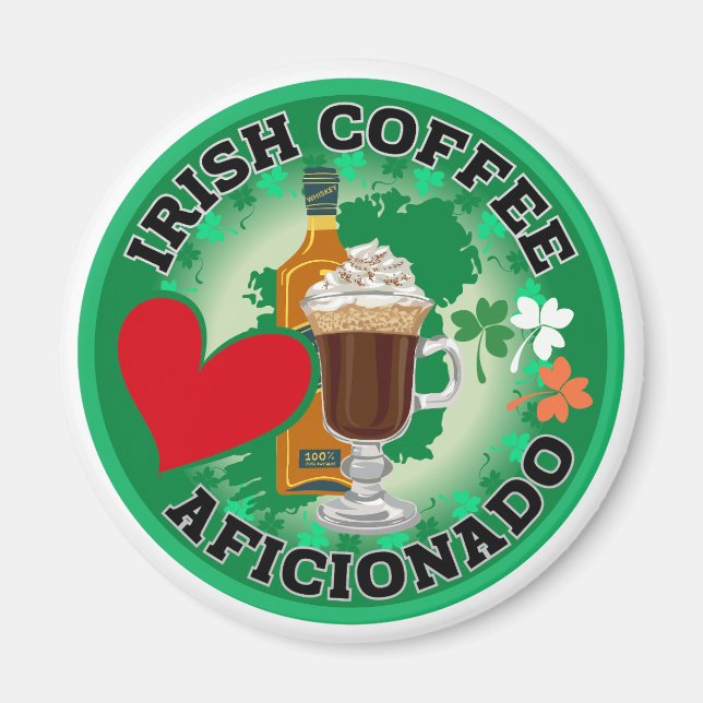Imán Aficionados al café irlandés. (Frente)