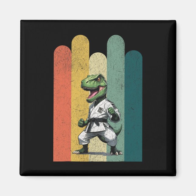 Imán Aficionados de dinosaurios valientes orgullo karat (Frente)