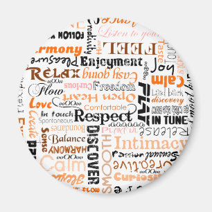 Imán Afirmaciones sacras anaranjadas del positivo de