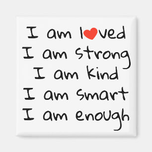 Imán Afirmaciones tipografía cardíaca negro rojo