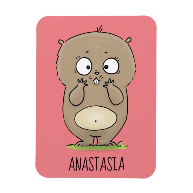 Imán Afortunadamente adorable personalizado de hámster  (Vertical)