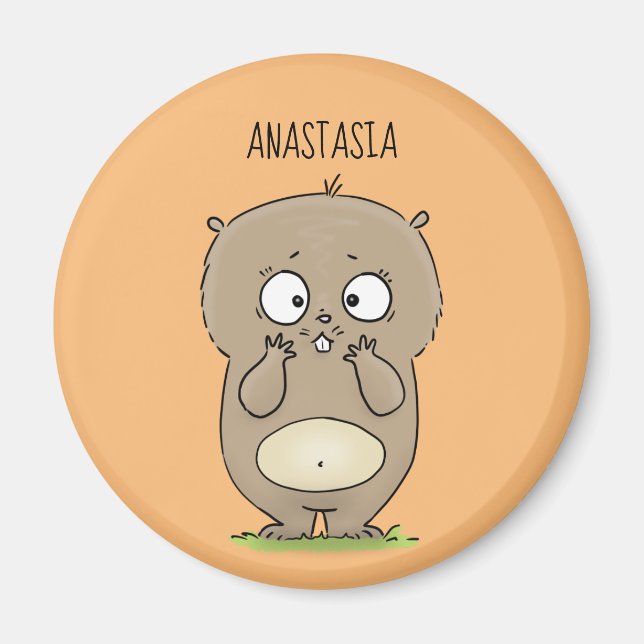 Imán Afortunadamente adorable personalizado de hámster  (Frente)