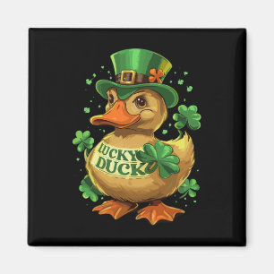 Imán Afortunado Duck Shamrock Funny St Patricks Day Wat