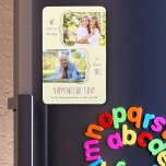 Imán Afortunado por tener a tu abuela en el Día de la M<br><div class="desc">Moderno imán del Día de la Madre, personalizado con 2 de sus fotos favoritas, que tienen forma y enmarcadas con corchetes ondulados. El diseño dice "Somos tan afortunados de tenerte... FELIZ DÍA DE LA MADRE a la mejor abuela del mundo" en tipografía de tipografía delgada y escritura manuscrita. El imán...</div>