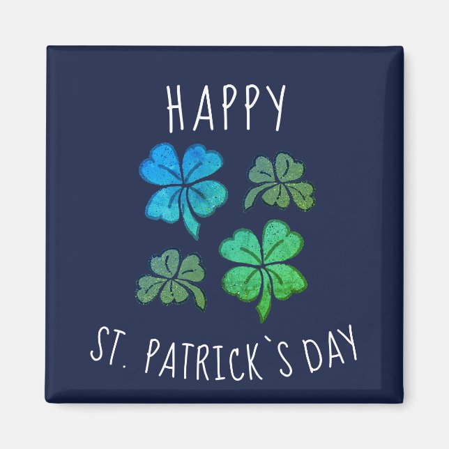 Imán Afortunado Shamrock Clover Feliz Día de San Patric (Frente)