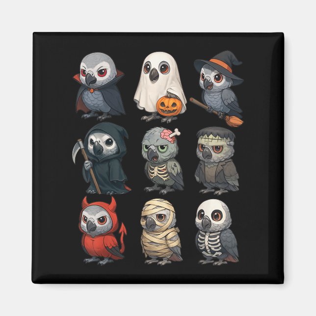 Imán África G Parrot Bird Witch Zombie Halloween Costu (Frente)