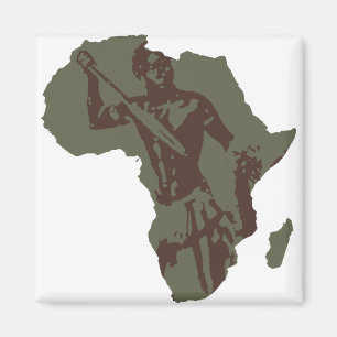 Imán Africa Map African Warriors Artwork