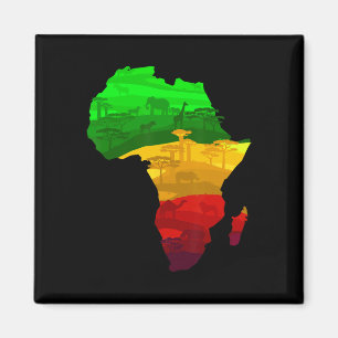 Imán Africa Map Green Yellow Red Orgulloso Orgullo Afri