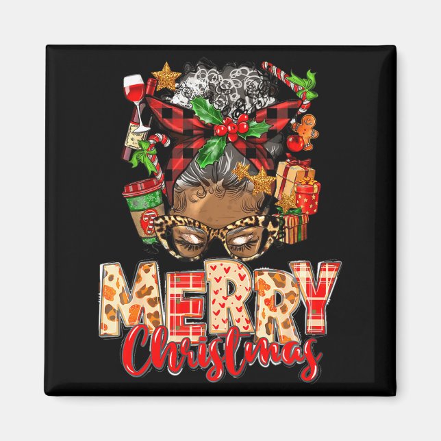 Imán African American Christmas African Black Xmas Mom  (Frente)