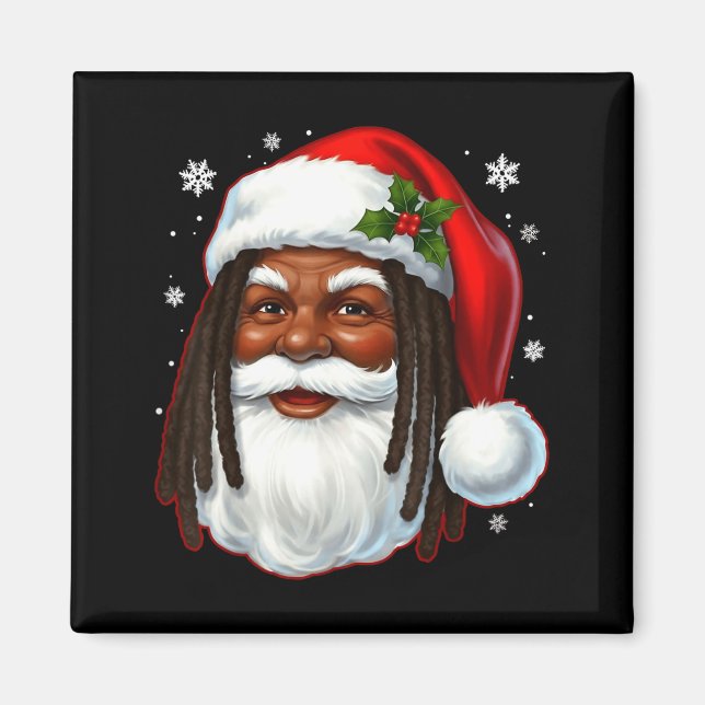 Imán African American Santa Christmas Cool Black X-mas  (Frente)