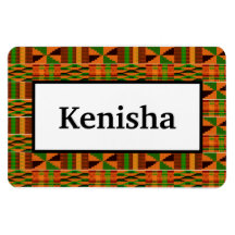 African Orange Classic Kente 4x6 Name Flexible