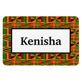 Imán African Orange Classic Kente 4x6 Name Flexible