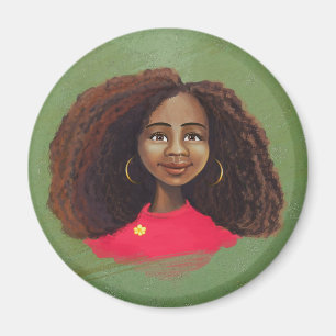 Imán africano del retrato del chica