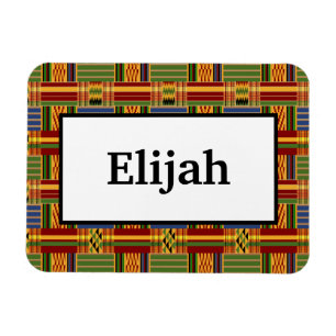 Imán Africano Plaid Kente 3x4 Nombre flexible