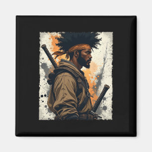 Imán Africano Samurai Afro Americano Bushido Warrido Ka