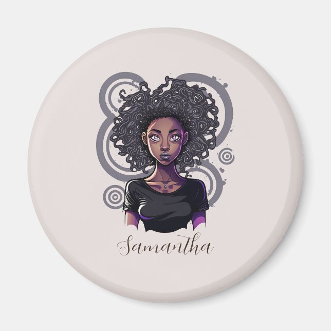 Imán Afro mujer mágica (Frente)