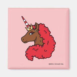 Imán Afro rojo unicornio