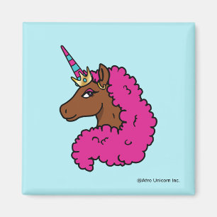 Imán Afro Unicornio rosa caliente