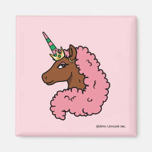 Imán Afro Unicornio rosa claro