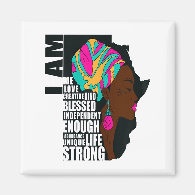 Imán Afro You Are Enough I Am Insrational Sayings Motiv (Frente)