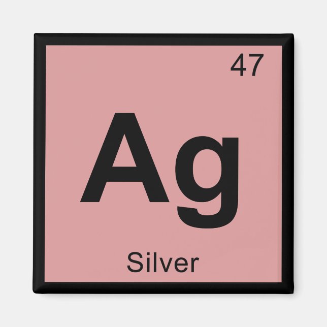 Imán Ag - Química de la Plata Símbolo de la Tabla Perió (Frente)