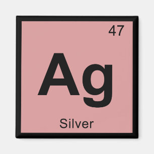 Imán Ag - Símbolo de tabla periódica de química platead