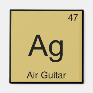Imán Ag - Símbolo del Elemento Químico de Guitarra de A
