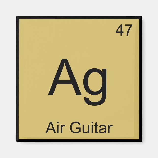 Imán Ag - Símbolo del Elemento Químico de Guitarra de A (Frente)