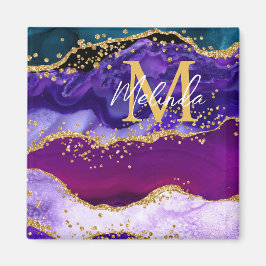 Imán Agante Purpurina de imitación de pavo real púrpura